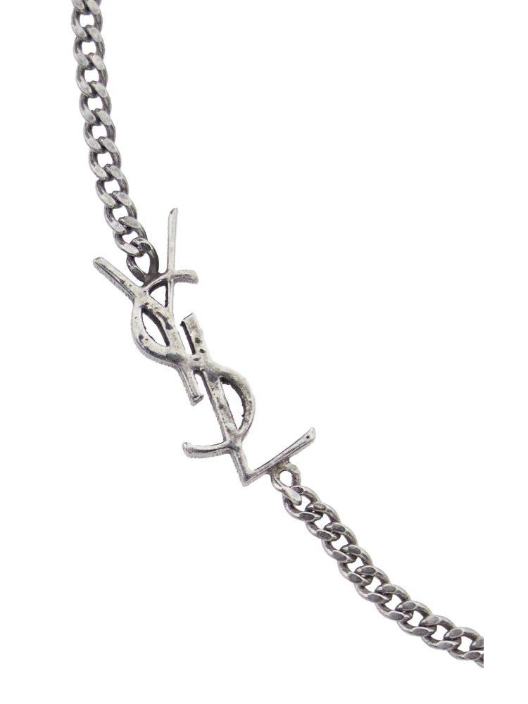 Opyum Silver-Colored Bracelet with Rhinestone and Charm in Brass Man alternative