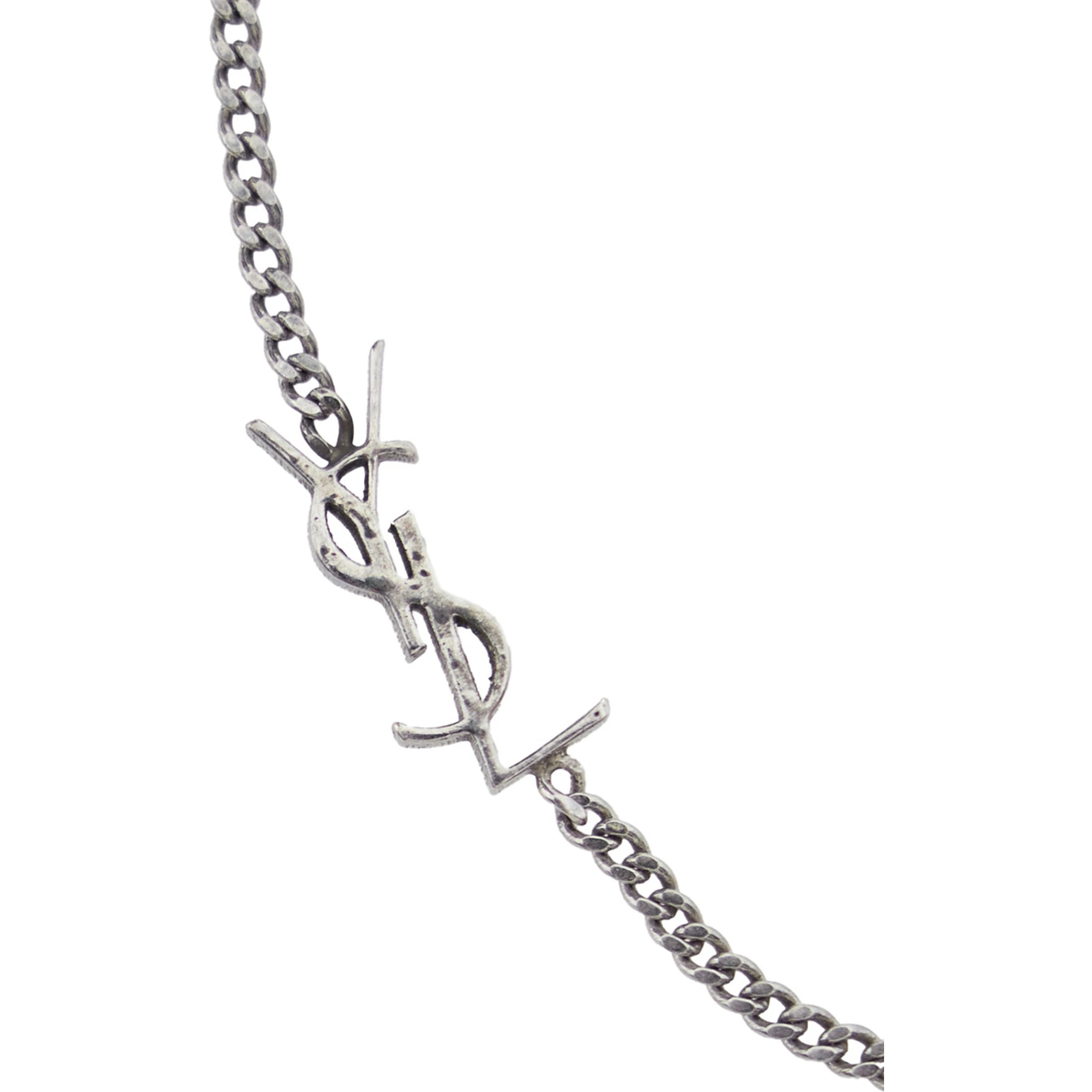 Opyum Silver-Colored Bracelet with Rhinestone and Charm in Brass Man