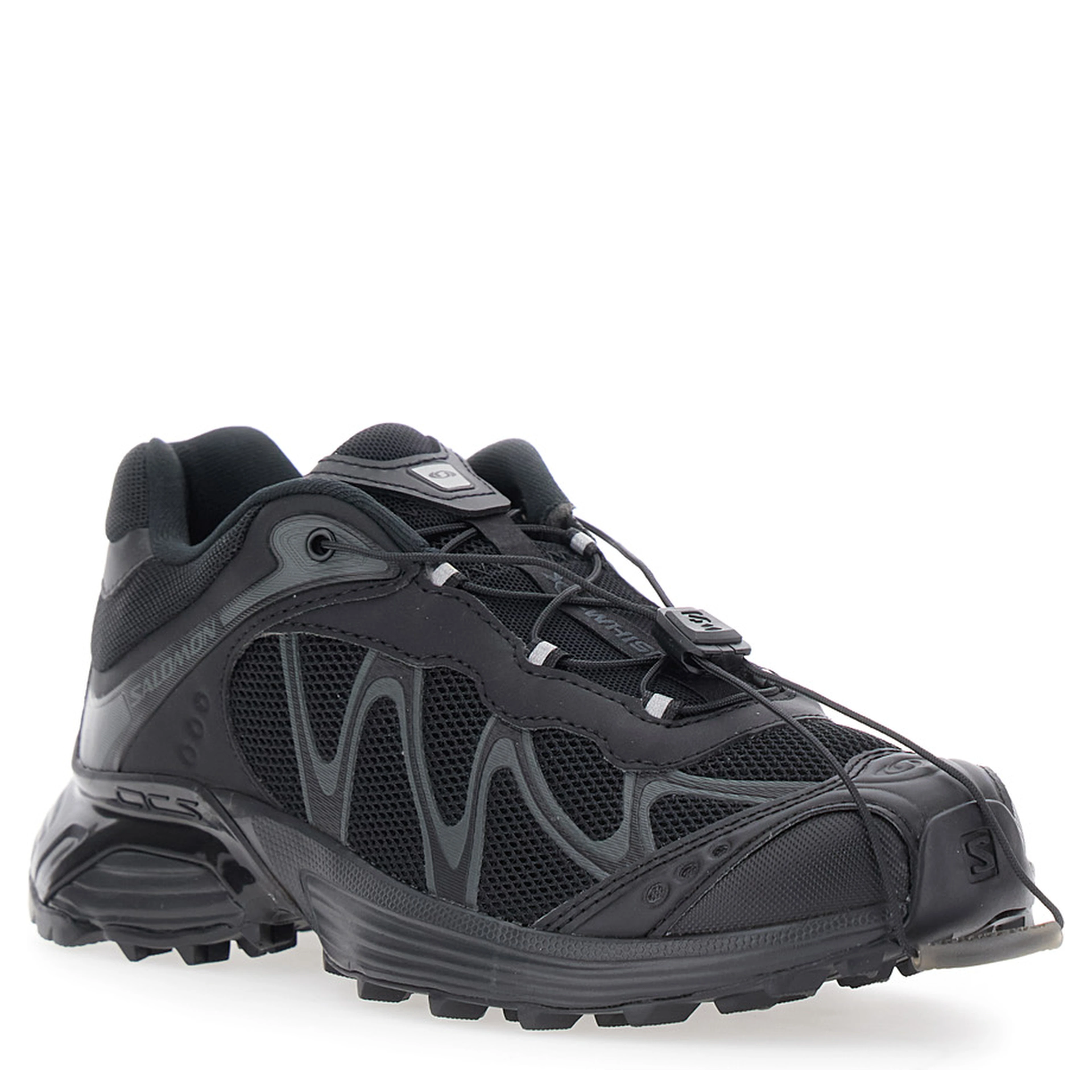 XT-Whisper Black Sneakers with Printed Logo on the Side and Drawstring Closure in Fabric Unisex
