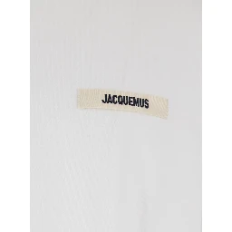 Le T-Shirt Gros Grain White Crewneck T-Shirt with Logo Patch on the Front in Cotton Man