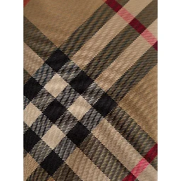 Beige Scarf with All-Over Vintage Check Print in Silk Man