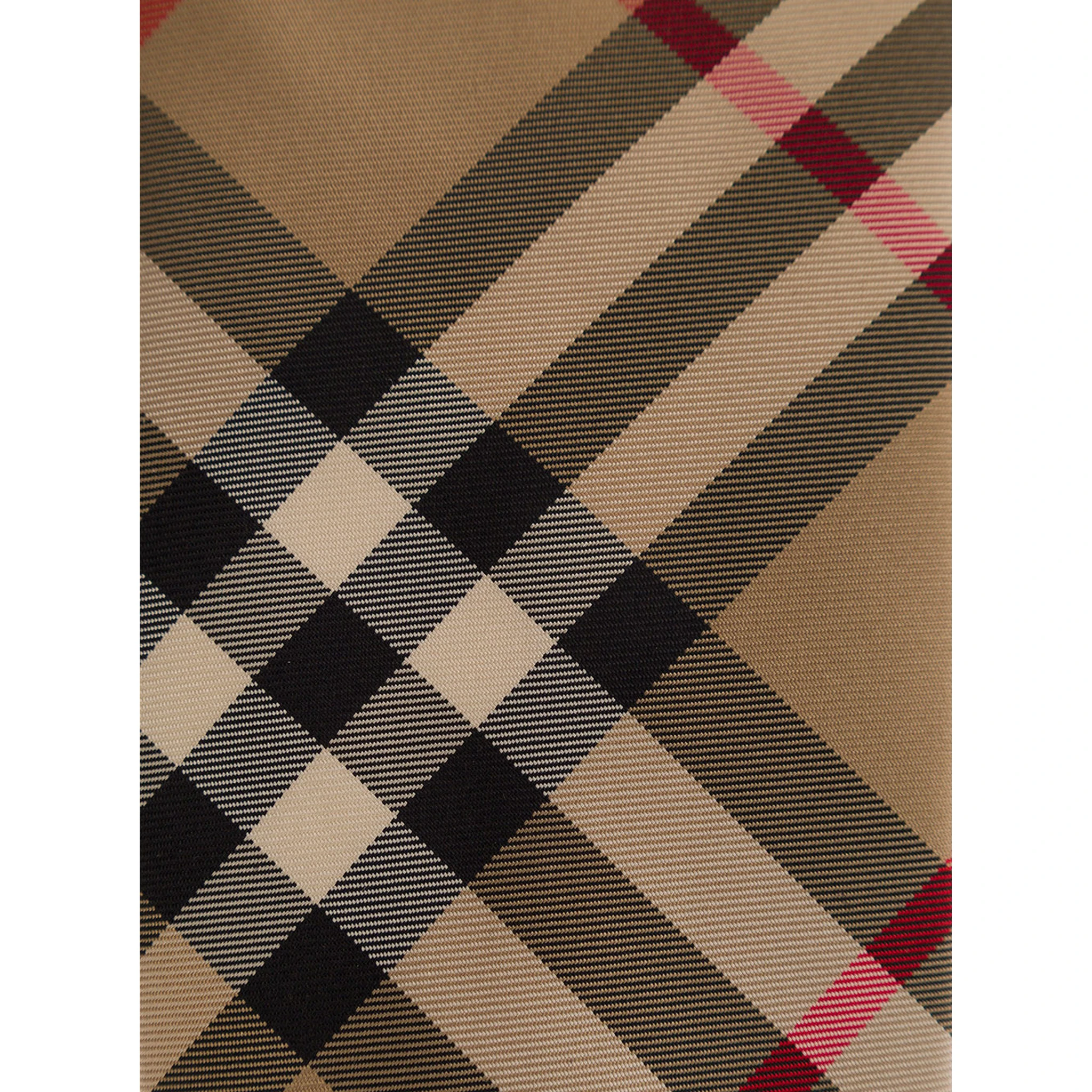 Beige Scarf with All-Over Vintage Check Print in Silk Man