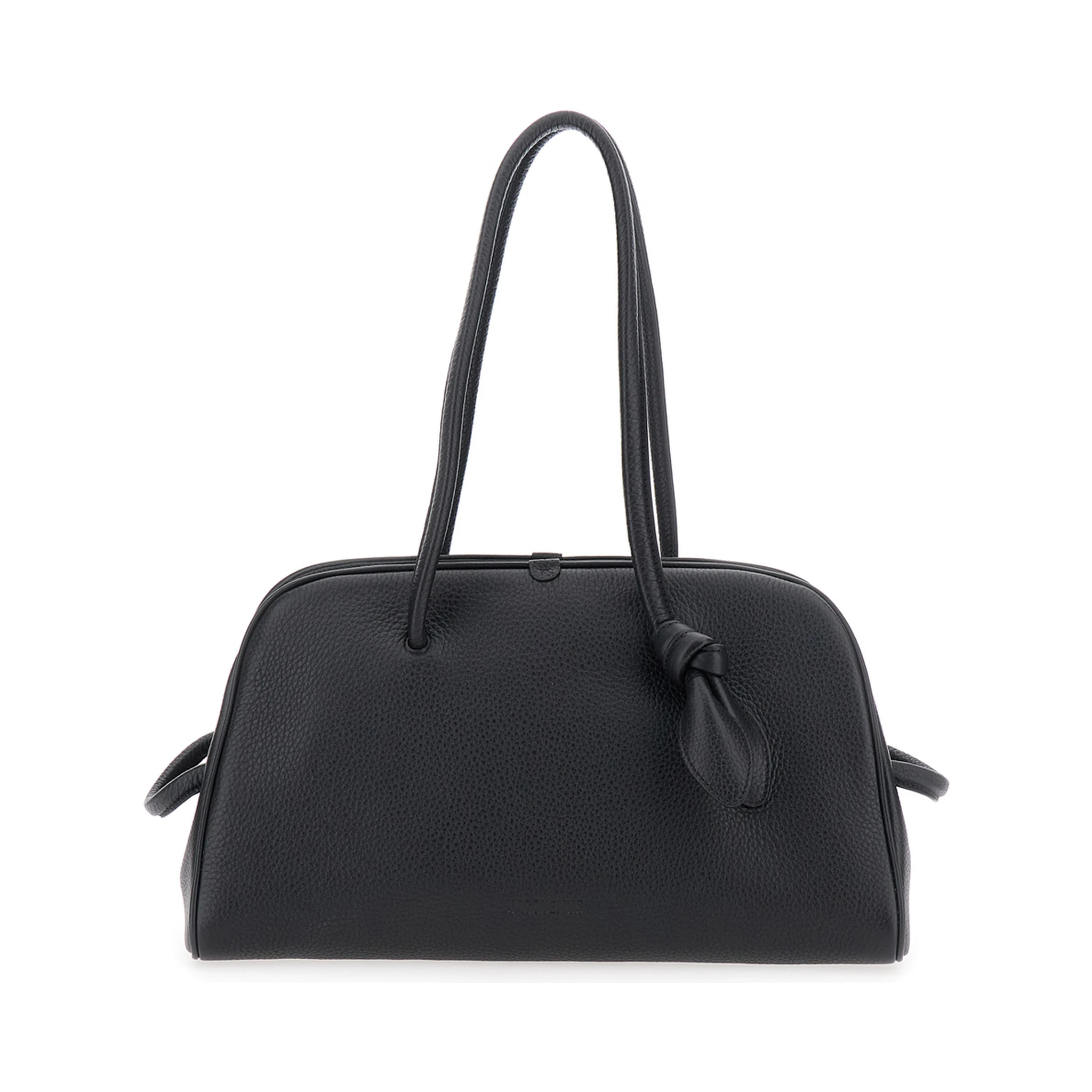 Le Turismo Black Handbag with Two Round Handles in Grained Leather Woman