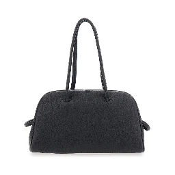 Le Turismo Black Handbag with Two Round Handles in Grained Leather Woman