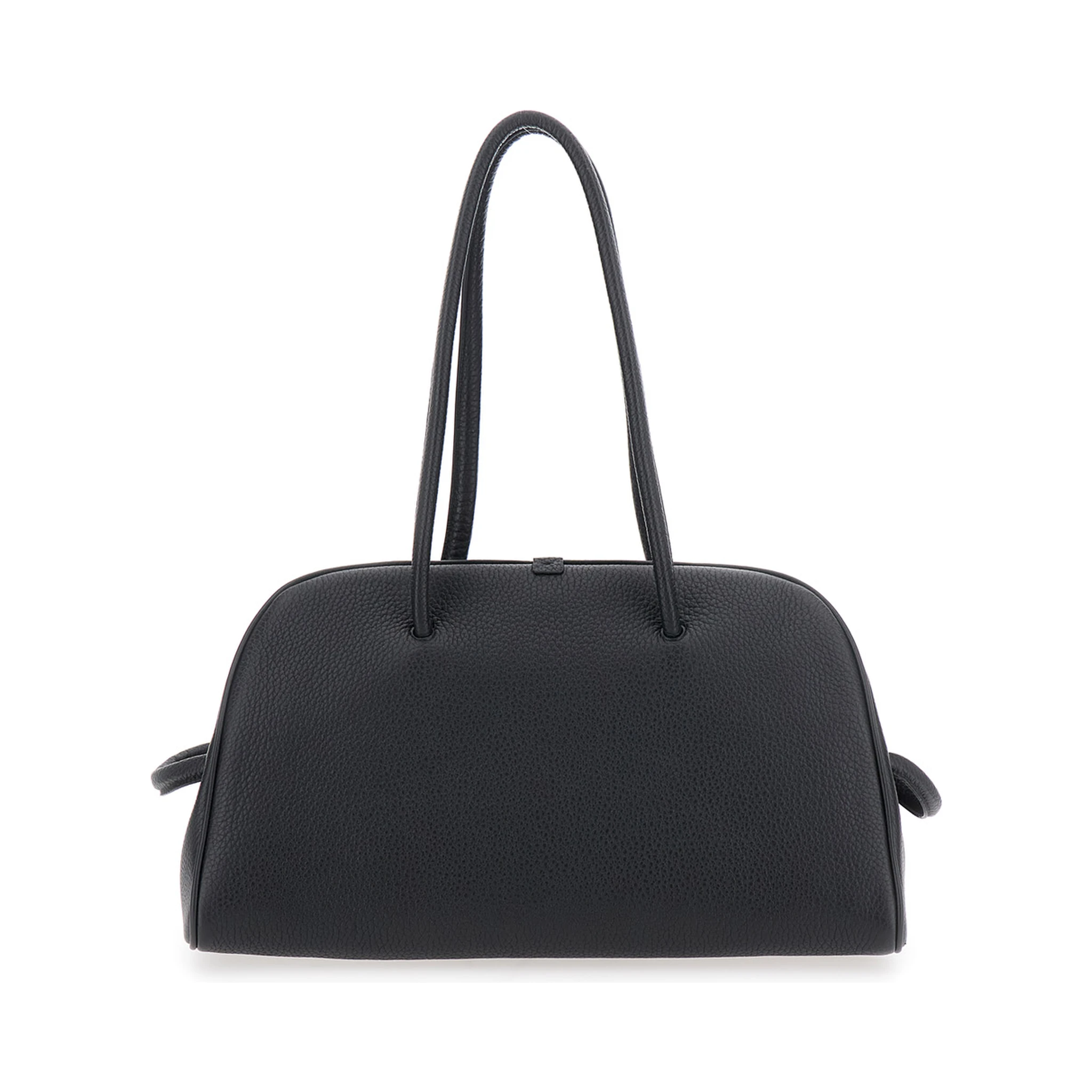 Le Turismo Black Handbag with Two Round Handles in Grained Leather Woman