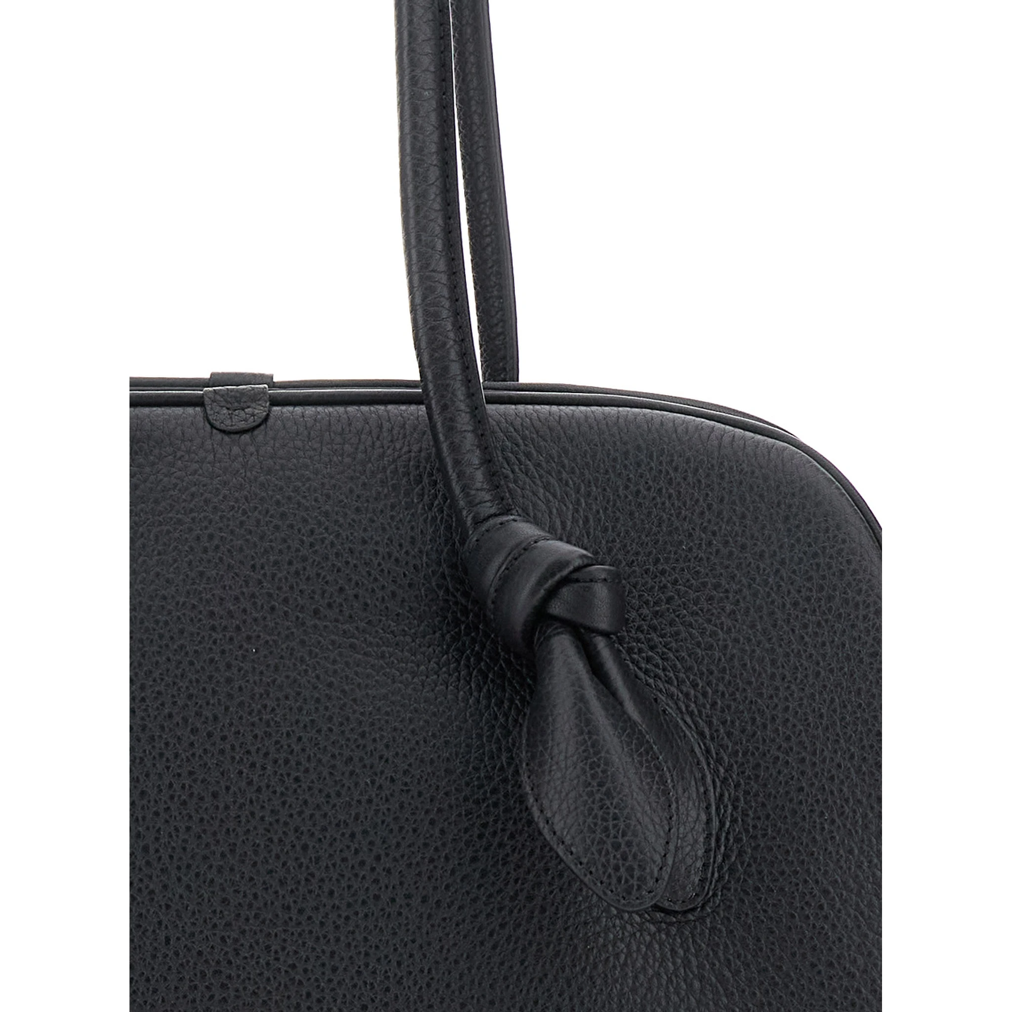 Le Turismo Black Handbag with Two Round Handles in Grained Leather Woman