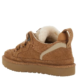 Lo Lowmel Beige Sneakers with Mesh Inserts and Logo on the Side in Suede Woman