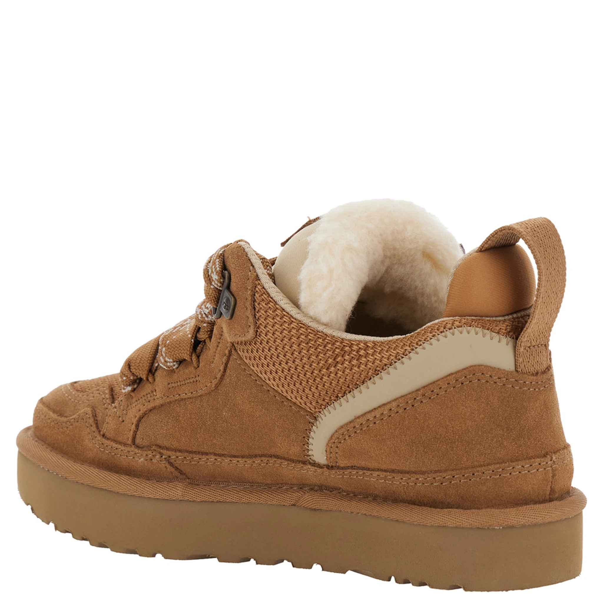 Lo Lowmel Beige Sneakers with Mesh Inserts and Logo on the Side in Suede Woman