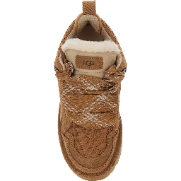 Lo Lowmel Beige Sneakers with Mesh Inserts and Logo on the Side in Suede Woman