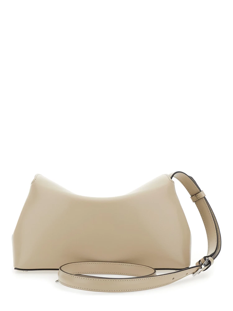 T-Lock Beige Crossbody Bag with T-Closure in Suede Woman alternative