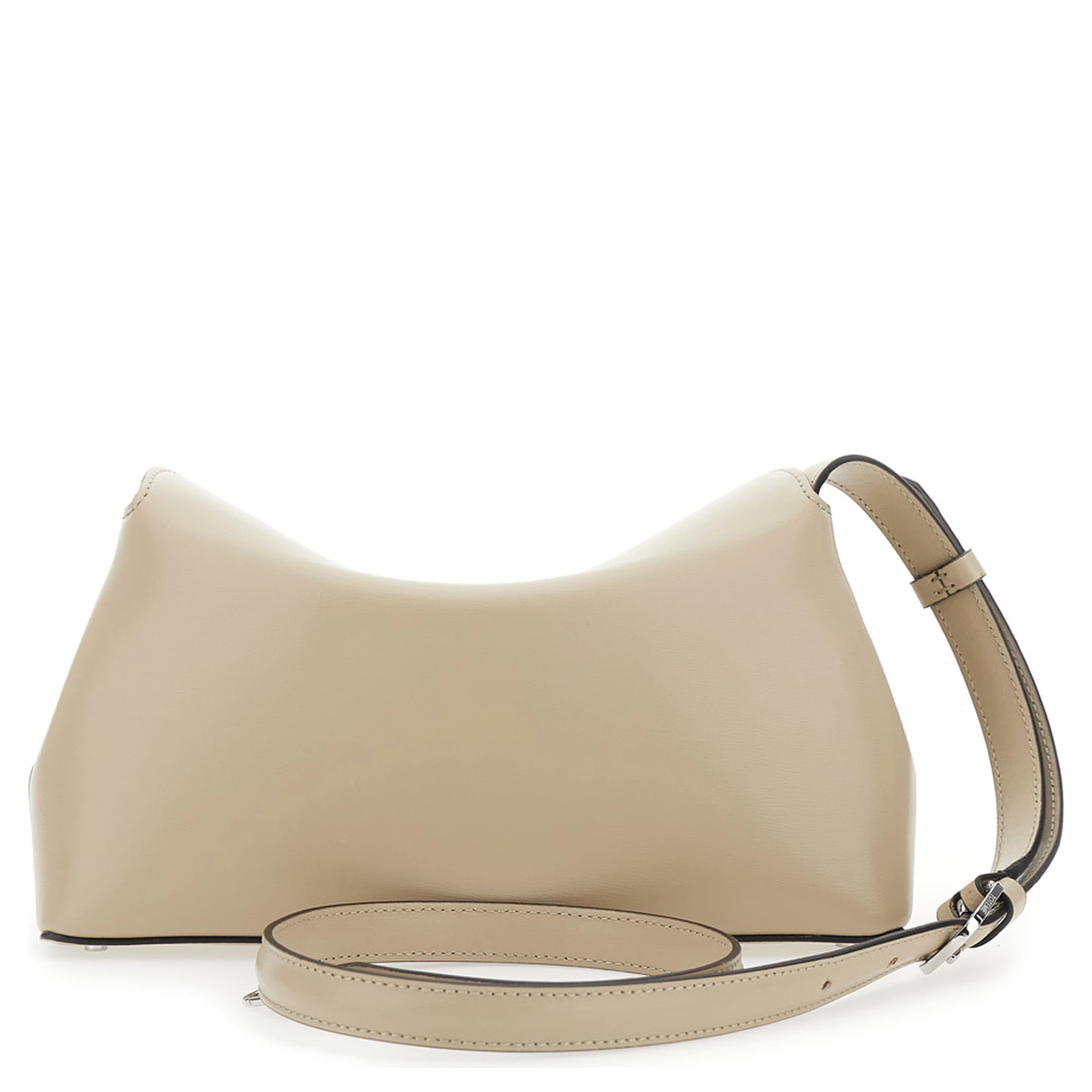 T-Lock Beige Crossbody Bag with T-Closure in Suede Woman