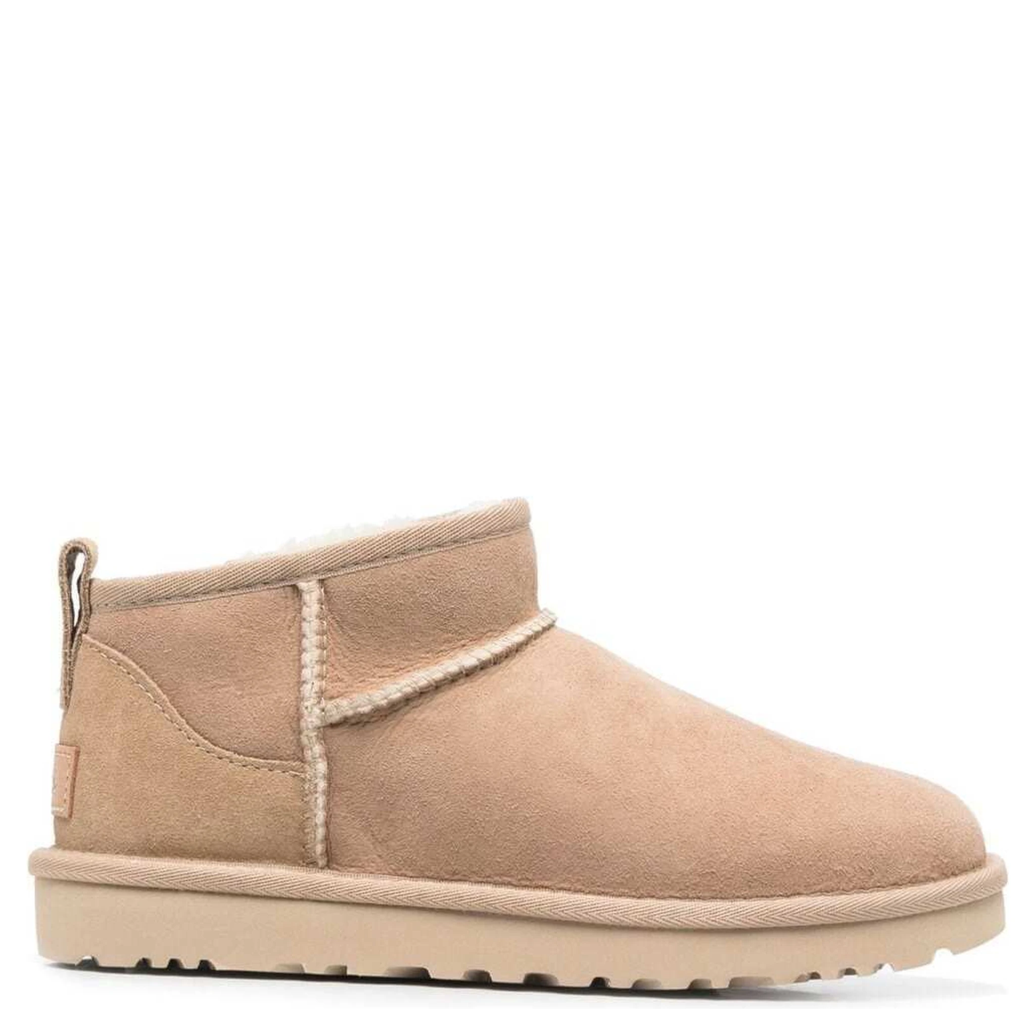 Beige Ultra Mini Boots in Suede Woman