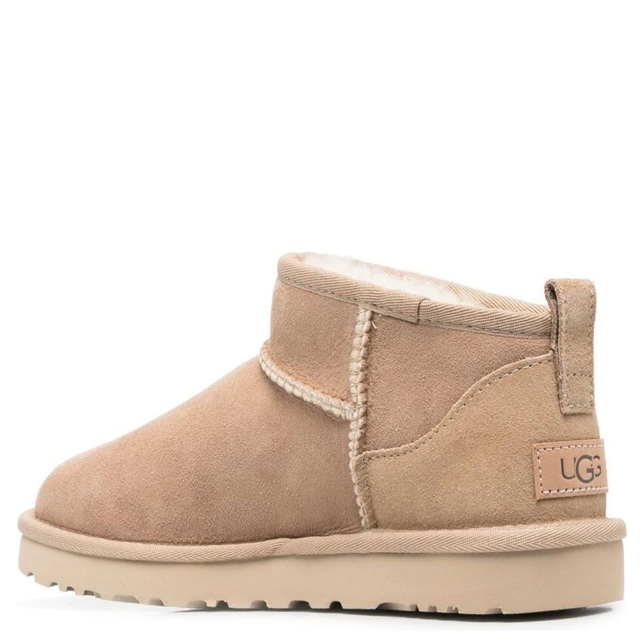Beige Ultra Mini Boots in Suede Woman