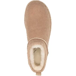 Beige Ultra Mini Boots in Suede Woman