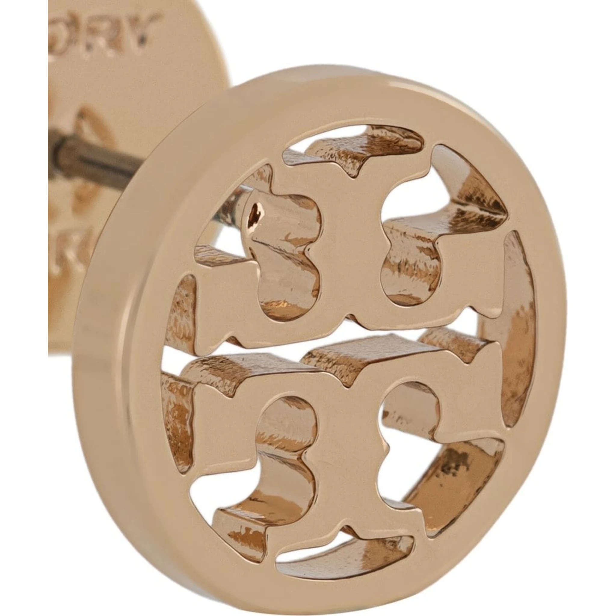 Gold-Colored Earrings with Logo in Brass Woman