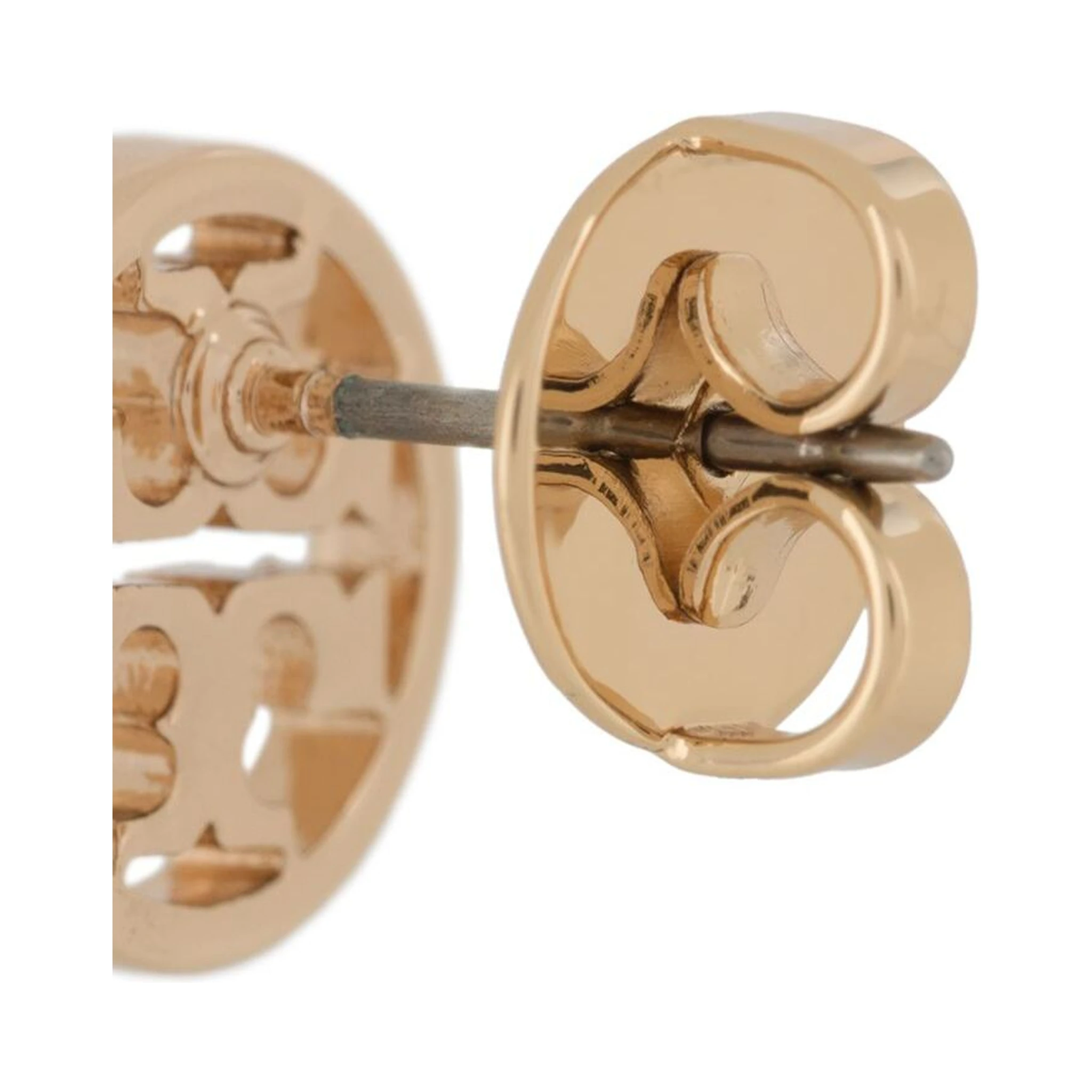 Gold-Colored Earrings with Logo in Brass Woman