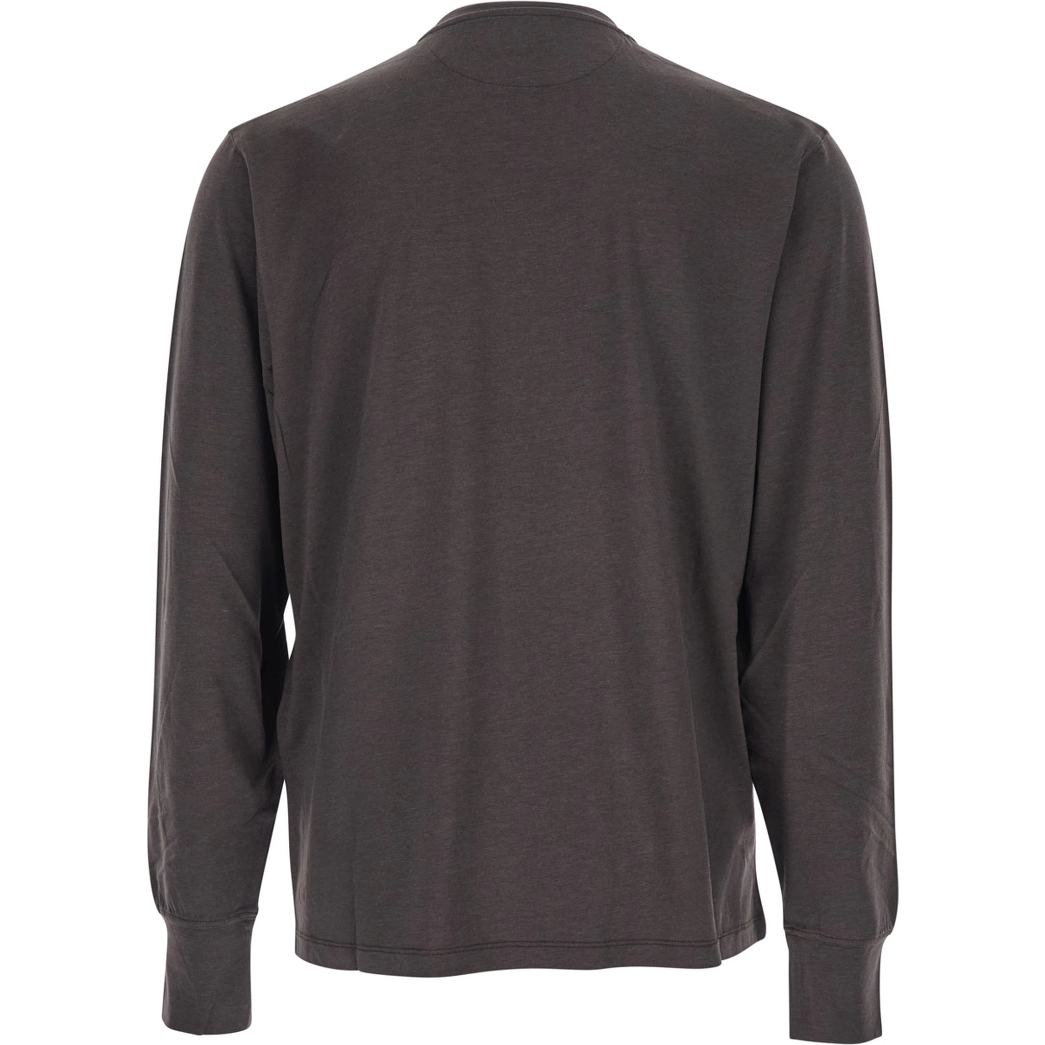 Brown Crewneck T-Shirt with Logo Detail on the Front in Cotton Blend Woman