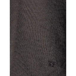 Brown Crewneck T-Shirt with Logo Detail on the Front in Cotton Blend Woman