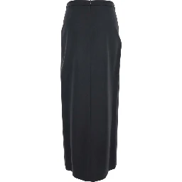 Black Skirt with Front Single Slit in Fabric Woman