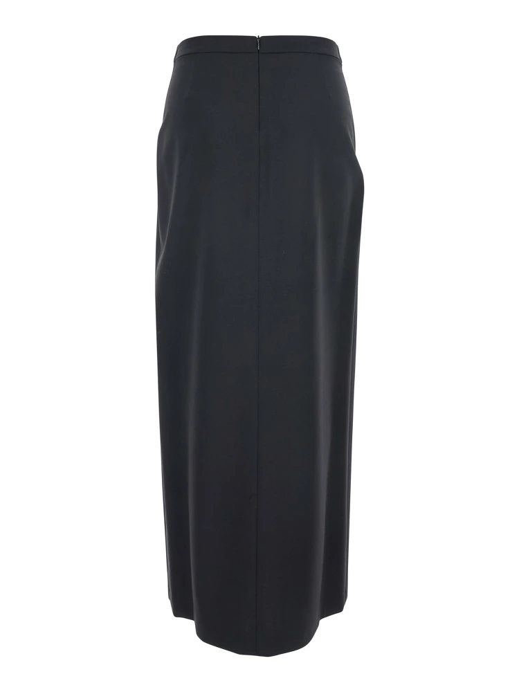 Black Skirt with Front Single Slit in Fabric Woman alternative