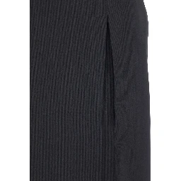 Black Skirt with Front Single Slit in Fabric Woman