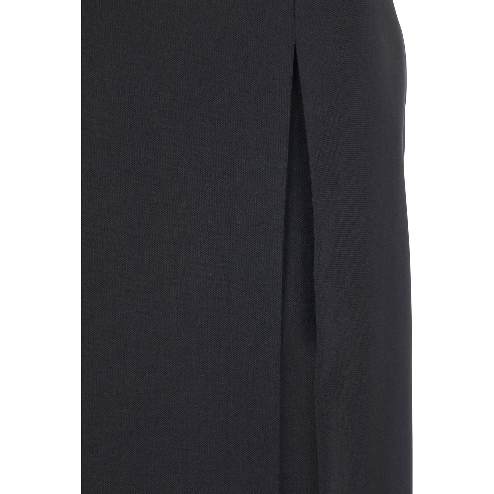 Black Skirt with Front Single Slit in Fabric Woman