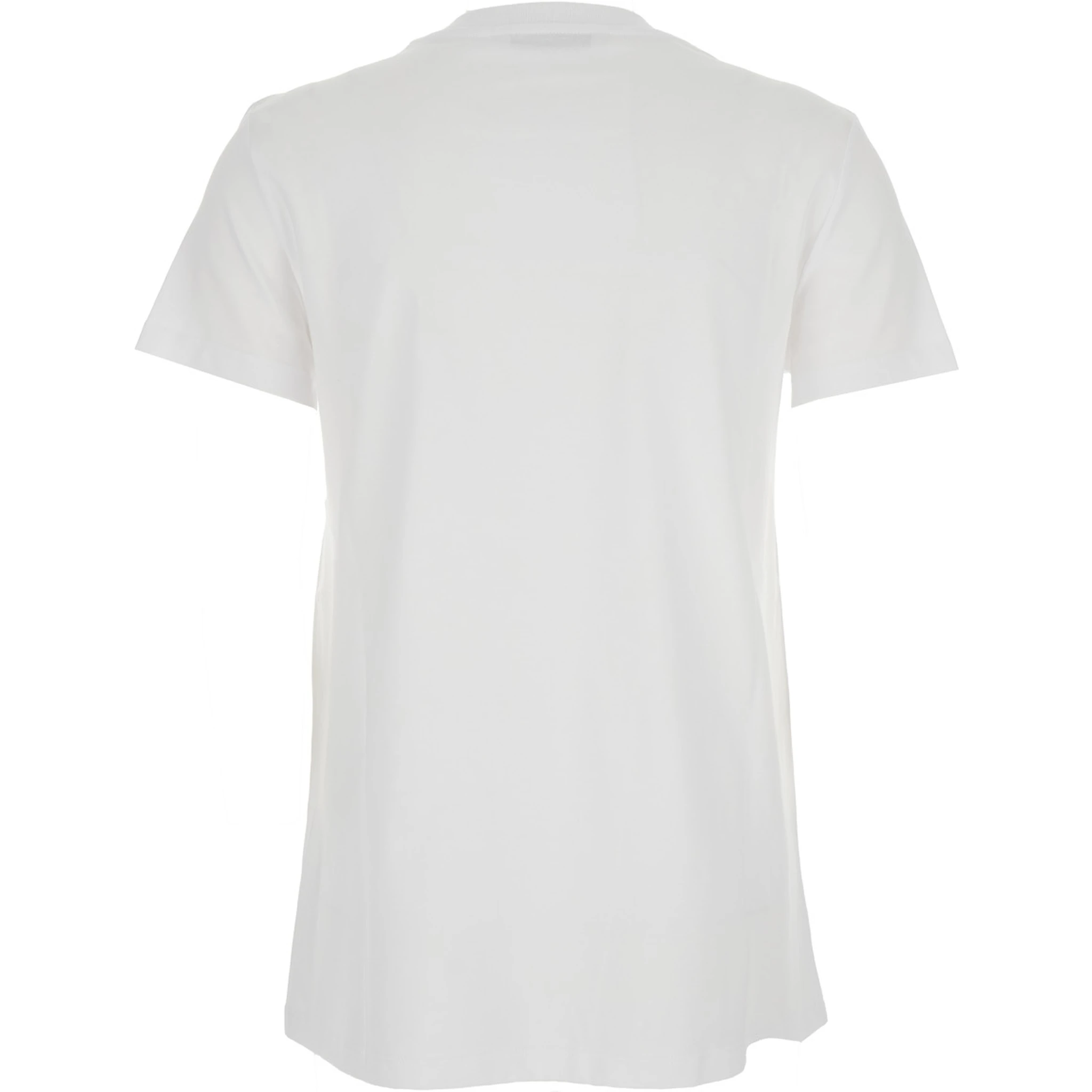 White Crewneck T-Shirt with Tonal Logo on the Front in Cotton Woman