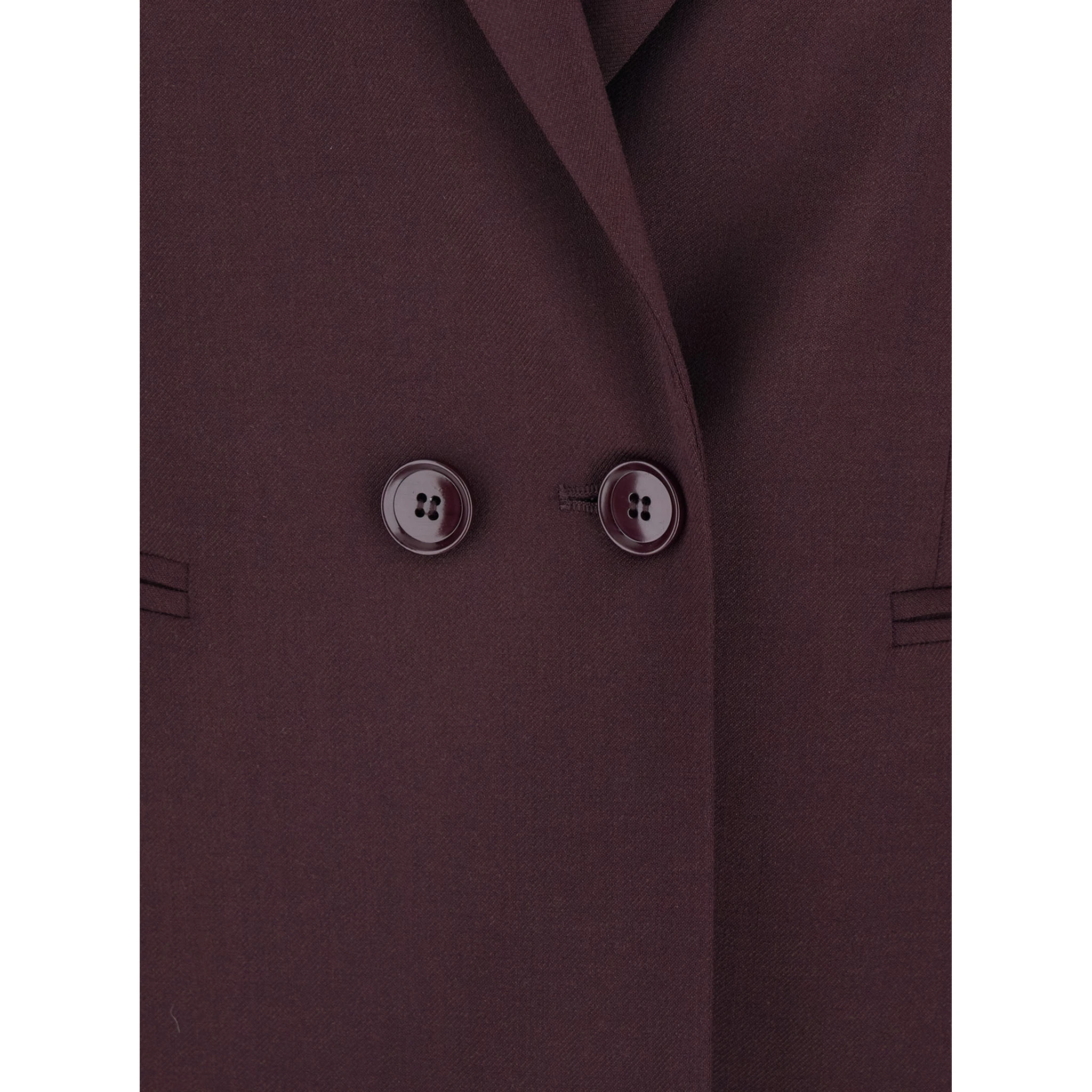 Bordeaux Double-Breasted Jacket with Classic Lapels in Wool and Fabric Blend Woman