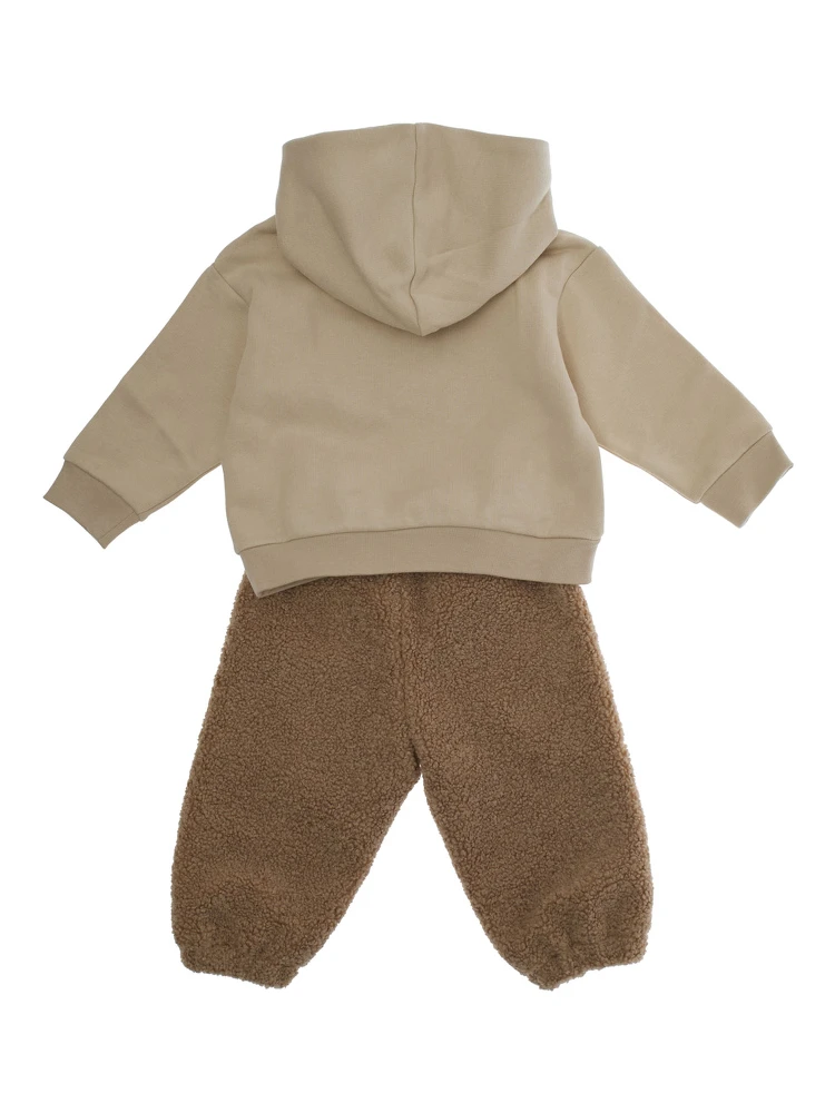 Brown Suit with Embroidery on the Front in Cotton Baby alternative