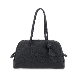 Le Turismo Black Handbag with Two Round Handles in Grained Leather Woman