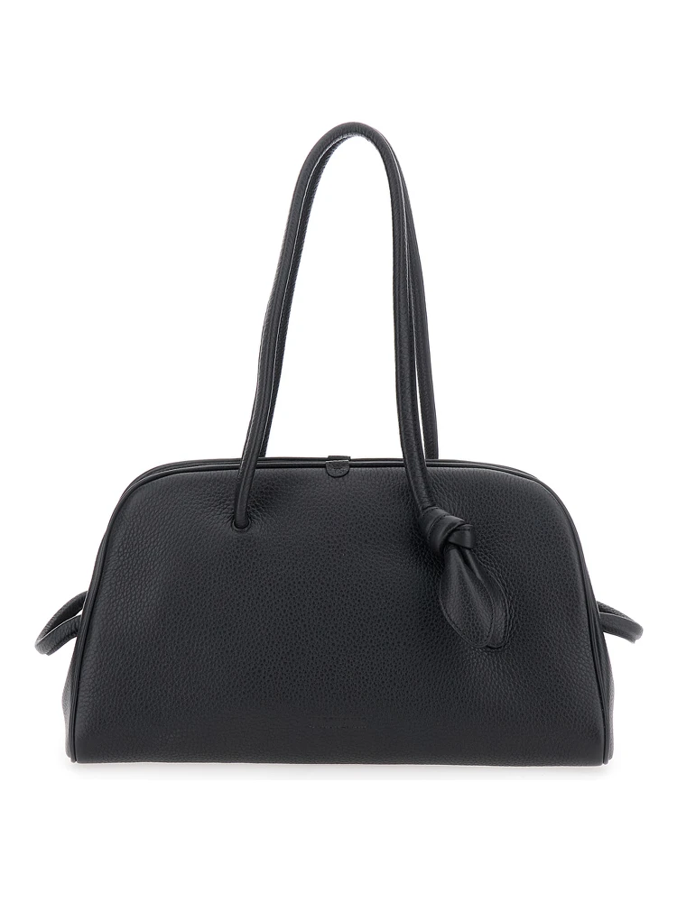 Le Turismo Black Handbag with Two Round Handles in Grained Leather Woman