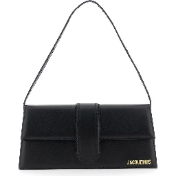 Le Bambino Long Black Shoulder Bag with Removable Shoulder Strap in Leather Woman