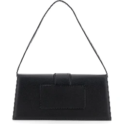 Le Bambino Long Black Shoulder Bag with Removable Shoulder Strap in Leather Woman