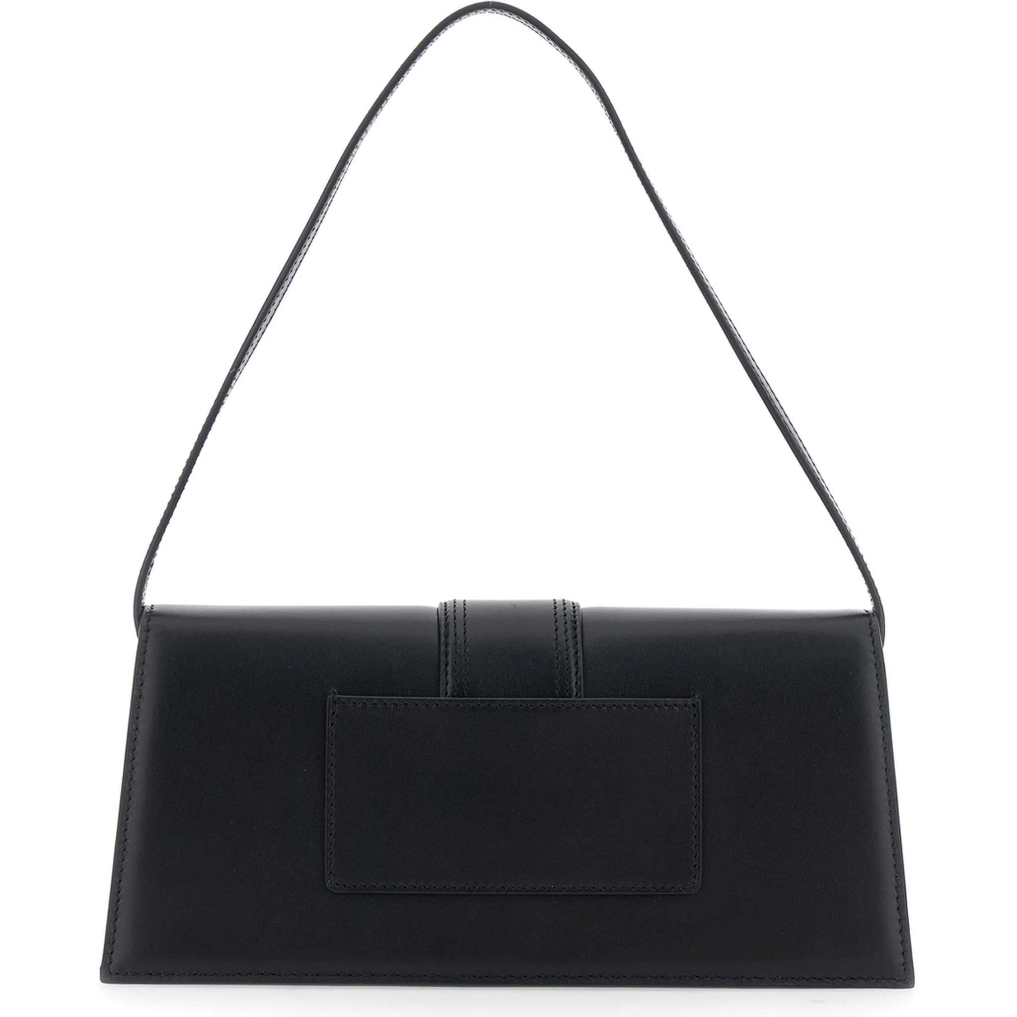 Le Bambino Long Black Shoulder Bag with Removable Shoulder Strap in Leather Woman