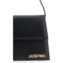 Le Bambino Long Black Shoulder Bag with Removable Shoulder Strap in Leather Woman