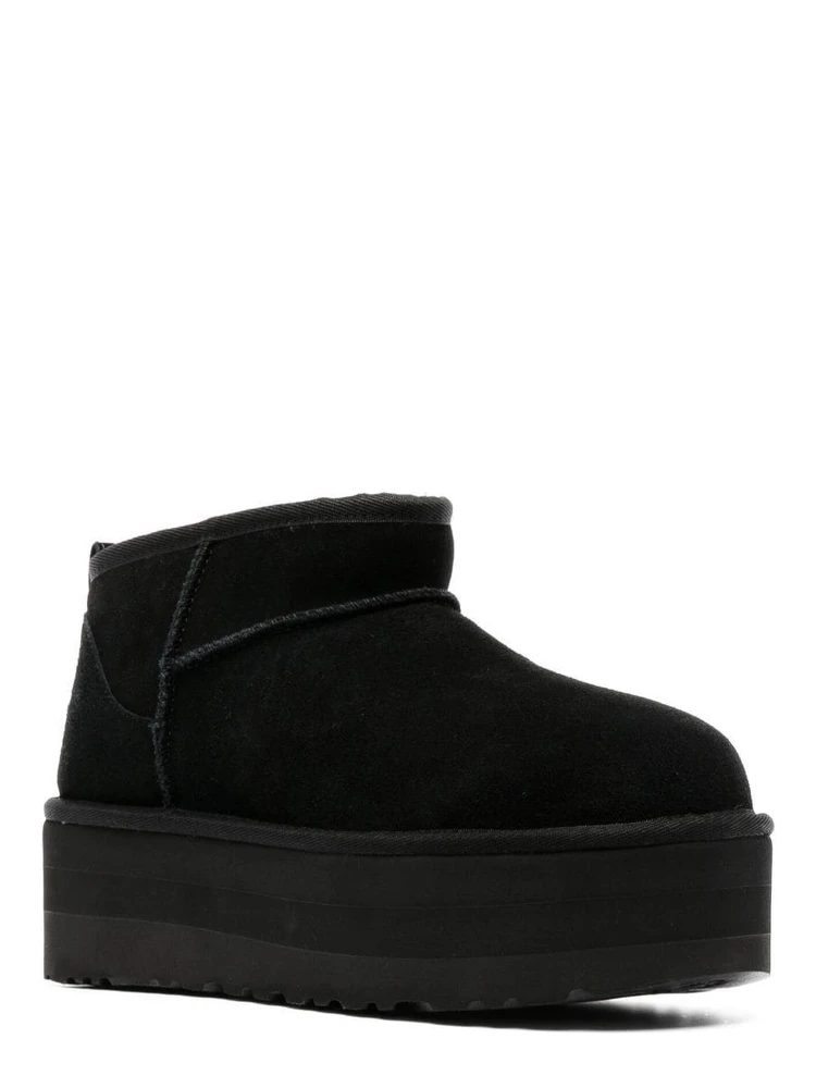 Ultramini Black Boots with Platform in Suede Woman alternative