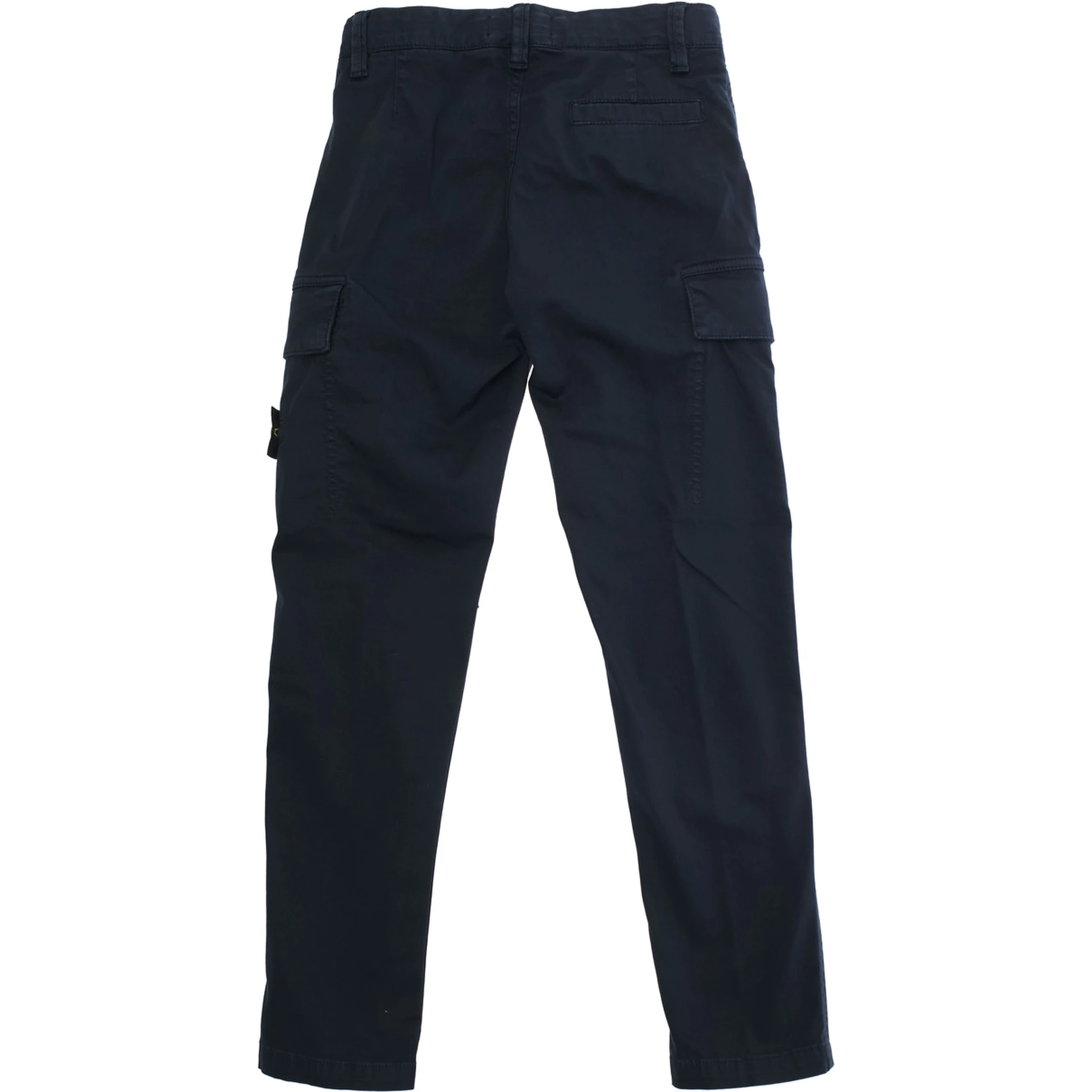 Blue Pants with Belt Loops and Logo Patch on the Front in Cotton Stretch Boy