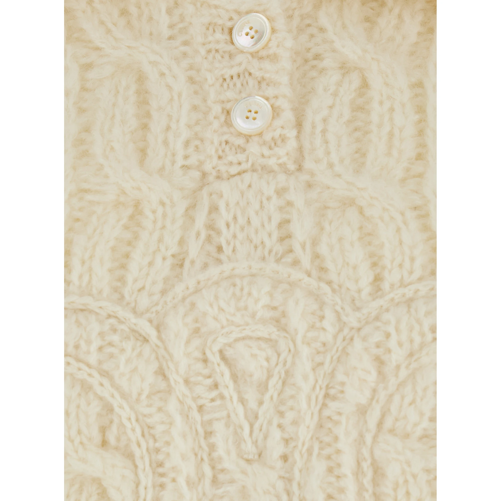 White Sweater with Classic Collar and Triomphe Logo Embroidered on the Front in Mohair and Wool Blend Woman