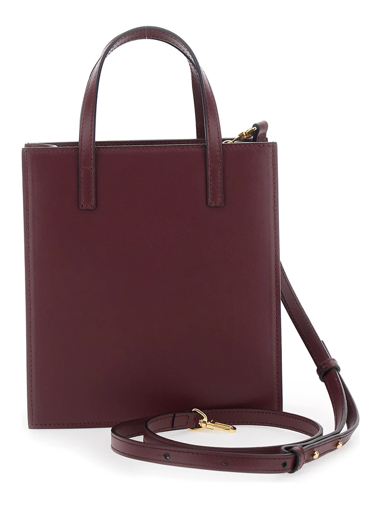 Flap J Red Handbag with One Front Flap Pocket and Adjustable and Removable Shoulder Strap in Leather Woman alternative