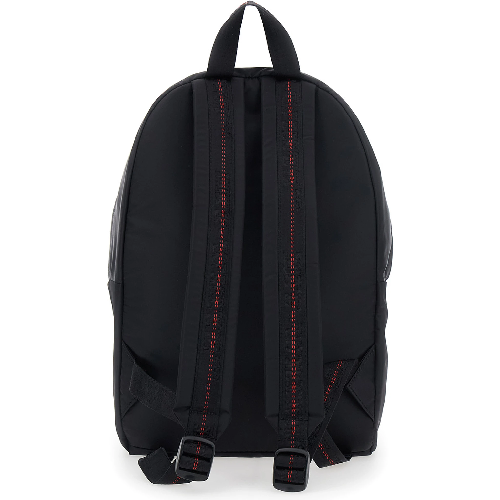 Black Backpack with Logo Lettering on the Front and Reflective Stripes on the Front in Fabric Boy