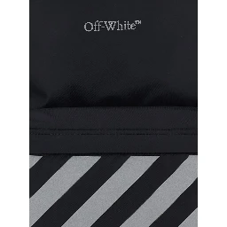 Black Backpack with Logo Lettering on the Front and Reflective Stripes on the Front in Fabric Boy