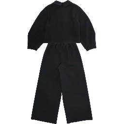 Black Suit with Beaded Collar in Tech Fabric Stretch Girl