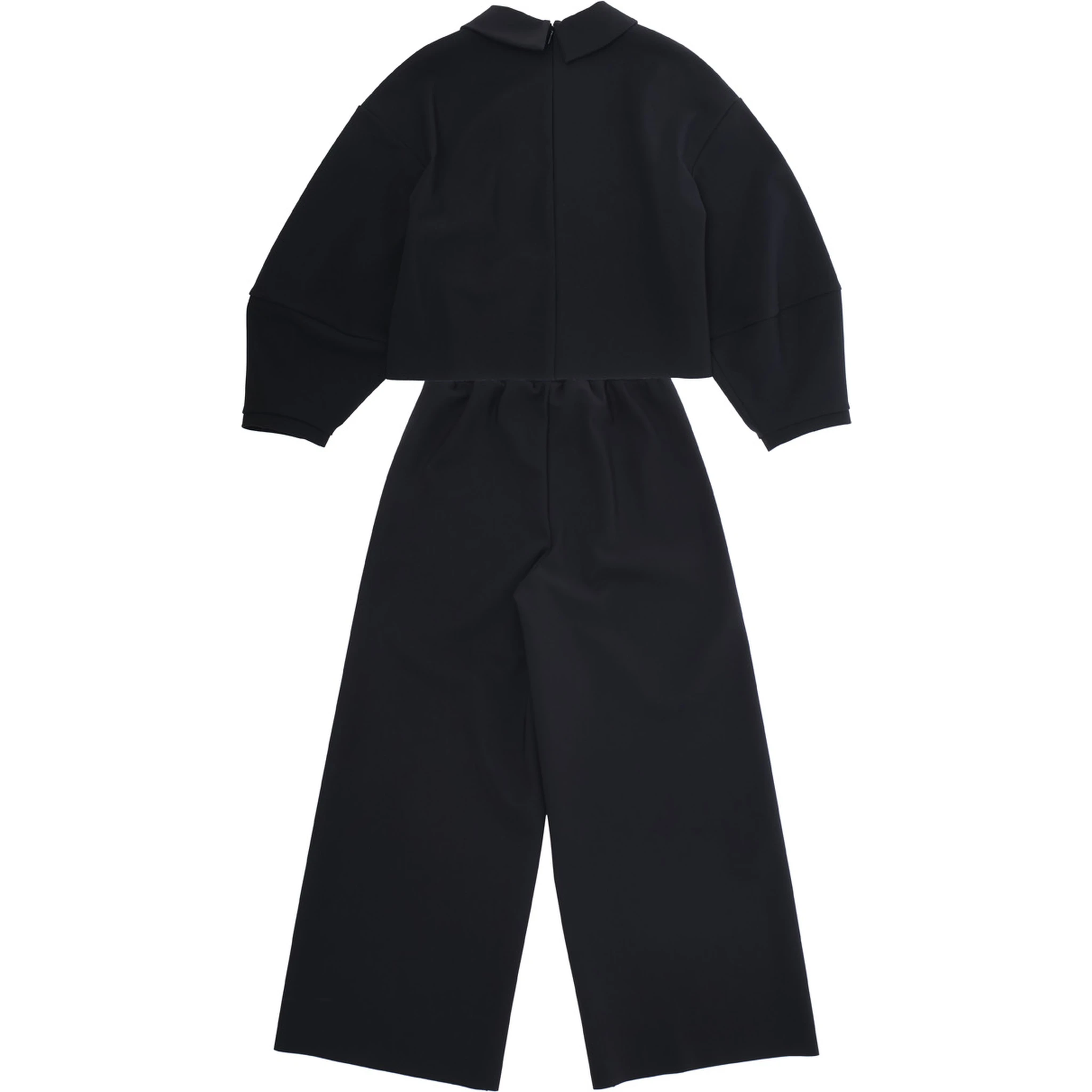 Black Suit with Beaded Collar in Tech Fabric Stretch Girl