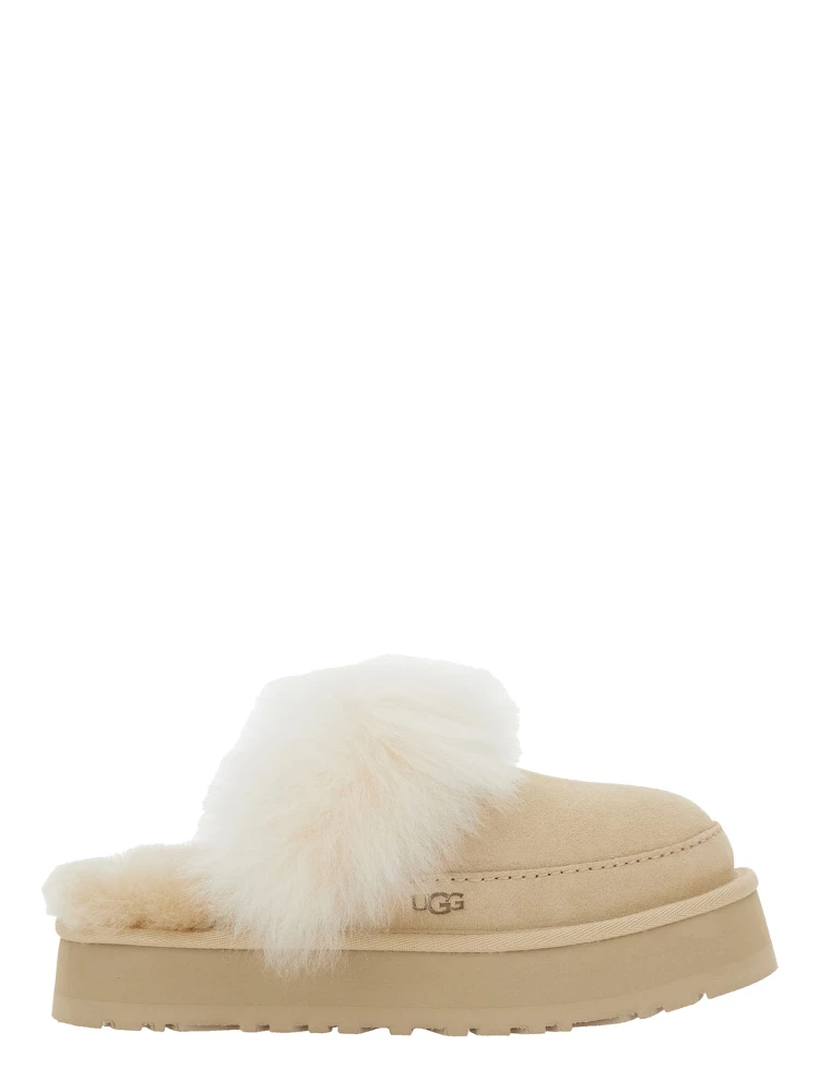 Chalet Beige Ankle Boots with Fur Design in Suede Woman