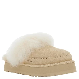 Chalet Beige Ankle Boots with Fur Design in Suede Woman