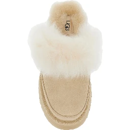 Chalet Beige Ankle Boots with Fur Design in Suede Woman
