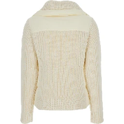 White Jacket with Logo Patch on the Sleeve in Tech Fabric Woman