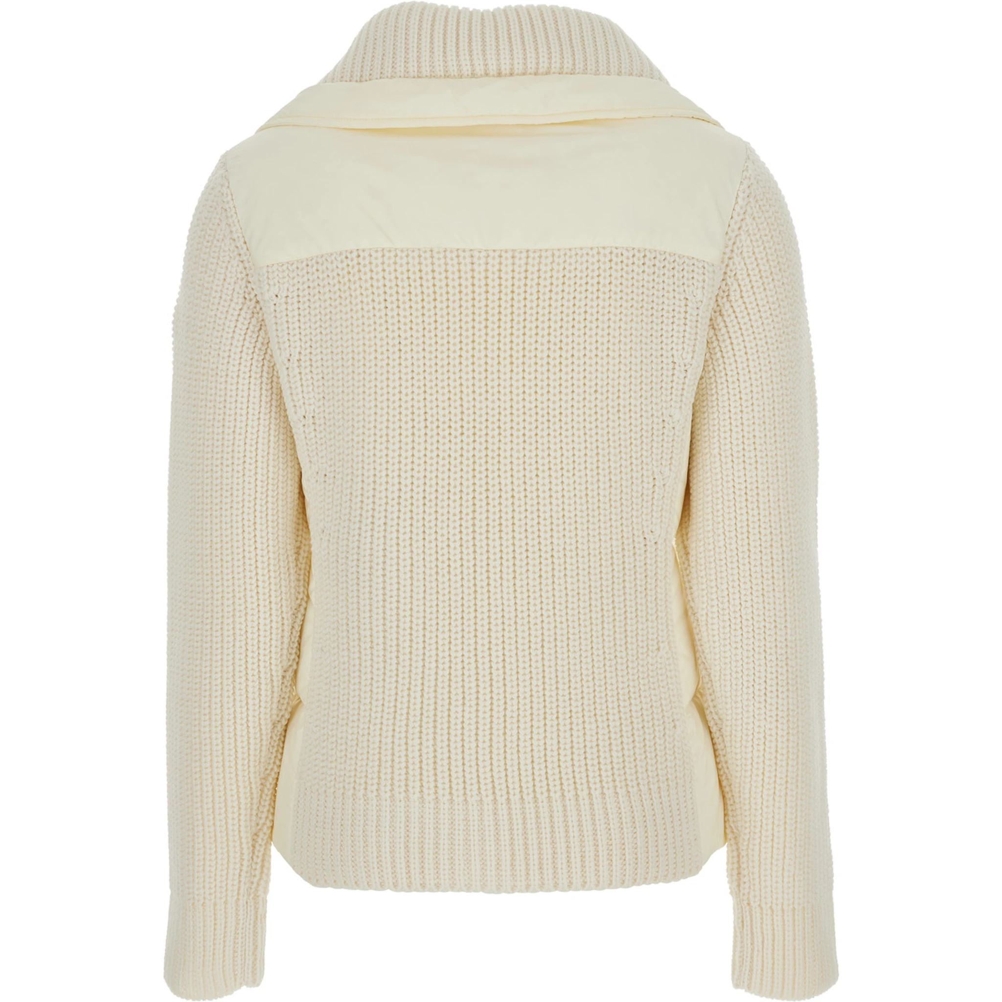 White Jacket with Logo Patch on the Sleeve in Tech Fabric Woman