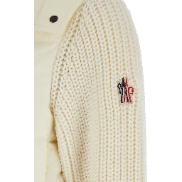 White Jacket with Logo Patch on the Sleeve in Tech Fabric Woman