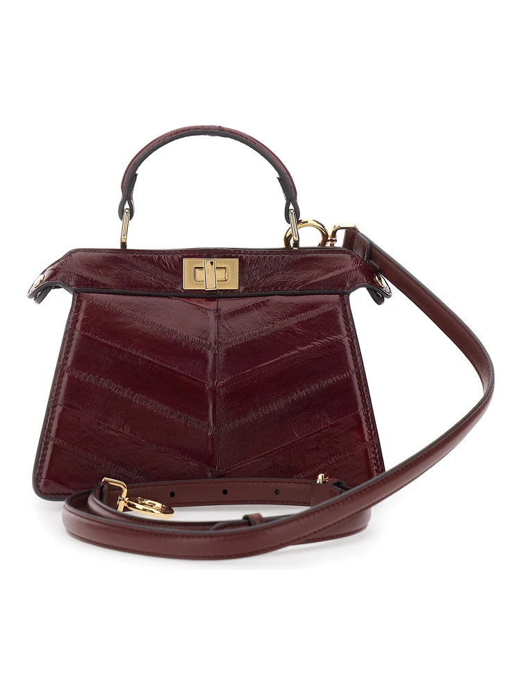 Peekaboo ISeeU Petite Bordeaux Handbag with Twist Lock Closure in Padded Leather Woman alternative